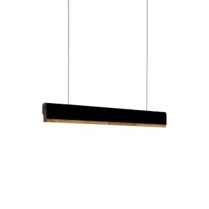 Φωτιστικό οροφής Rafmole led μαύρο μέταλλο-ξύλο 120x7.5εκ