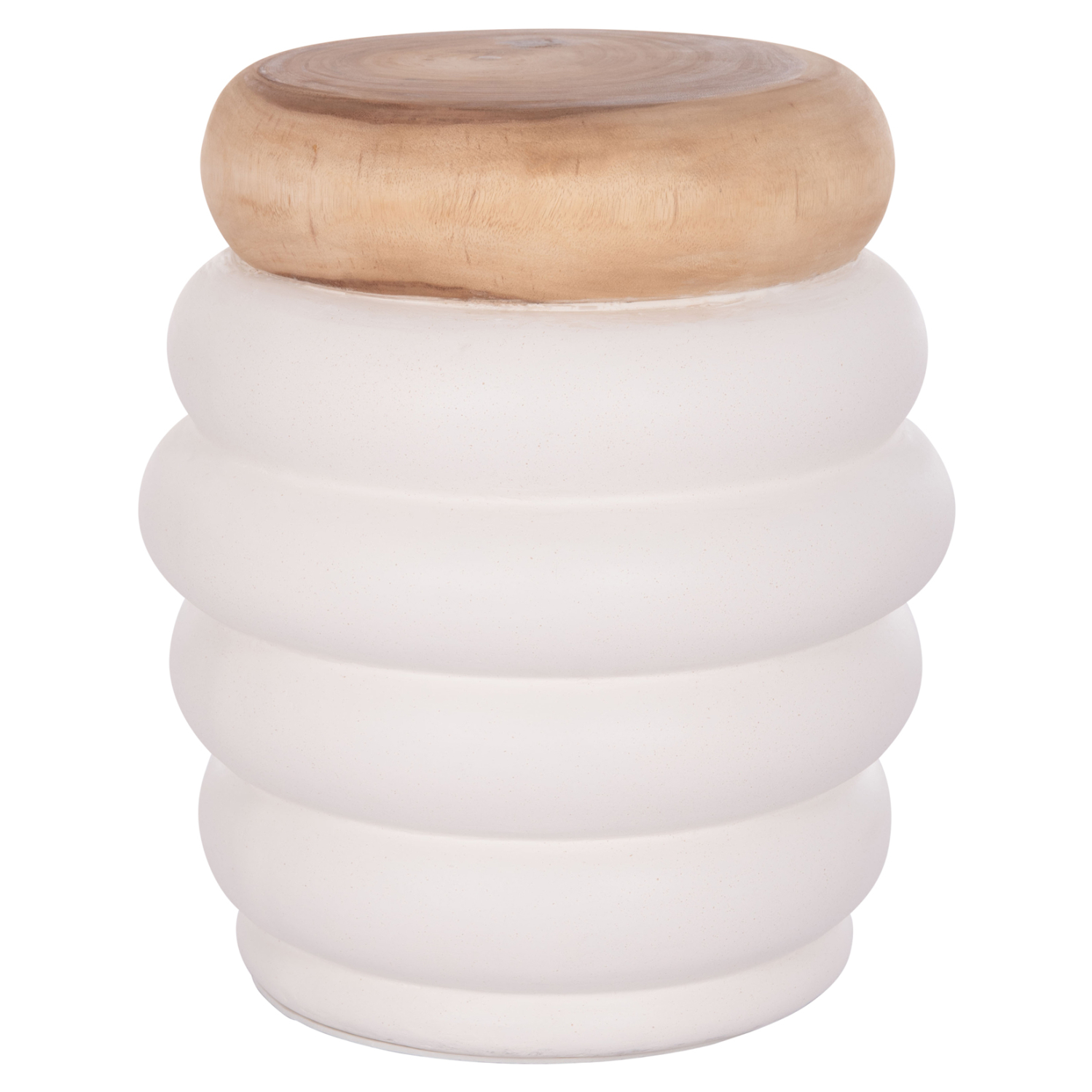 ΣΚΑΜΠΟ PUFFAT FIBER CEMENT ΛΕΥΚΟ- ΞΥΛΟ TEAK TOP Φ45x46Υεκ.