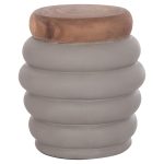 ΣΚΑΜΠΟ PUFFAT FIBER CEMENT ΓΚΡΙ- ΞΥΛΟ TEAK TOP Φ45x46Υεκ.