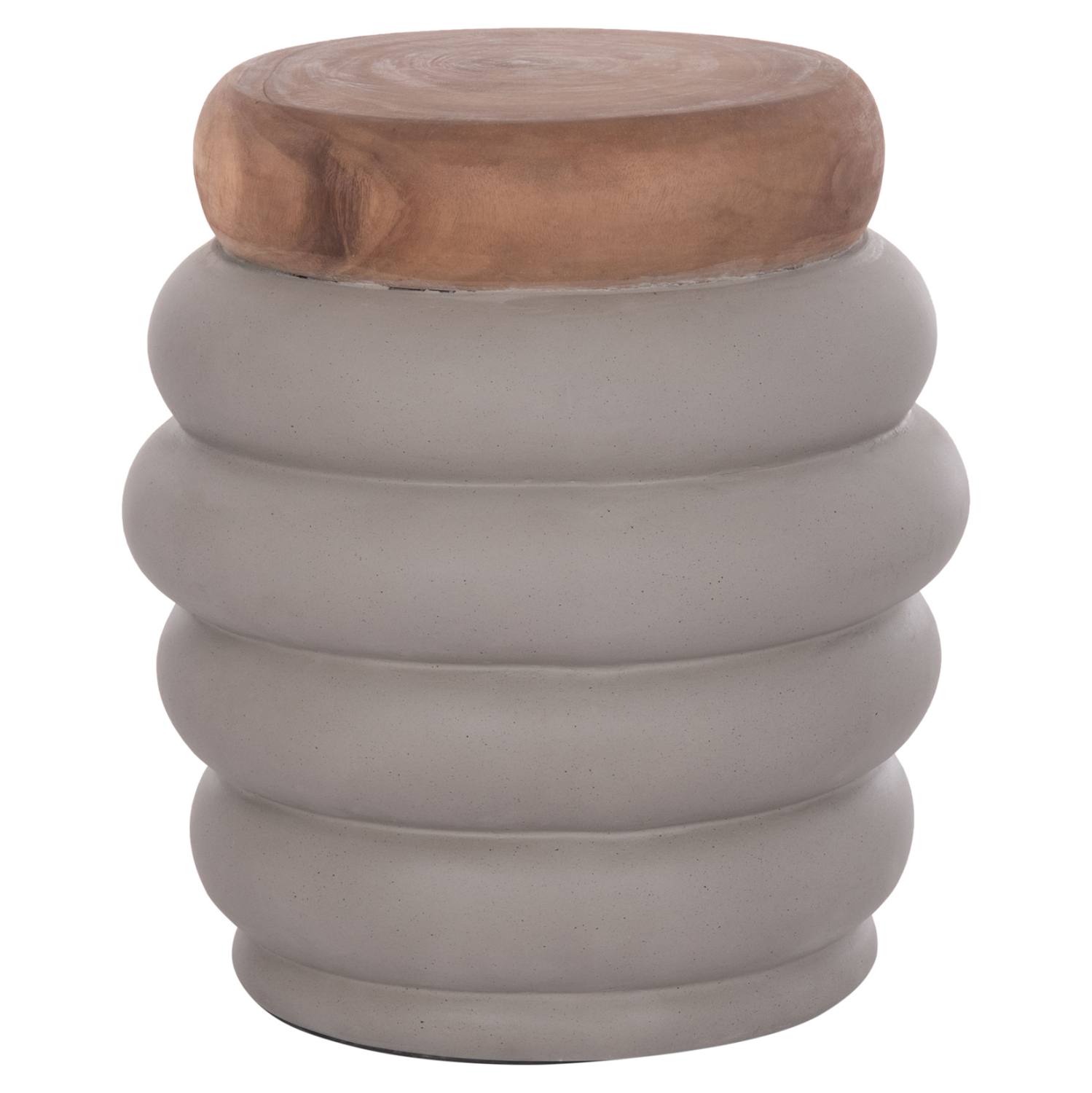 ΣΚΑΜΠΟ PUFFAT FIBER CEMENT ΓΚΡΙ- ΞΥΛΟ TEAK TOP Φ45x46Υεκ.