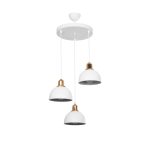 ΗUT Μοντέρνο Κρεμαστό Φωτιστικό Οροφής με Ντουί 3 x E27 AC 220-240V IP20 - Λευκό & Χρυσό - Μ40 x Π40 x Υ40cm