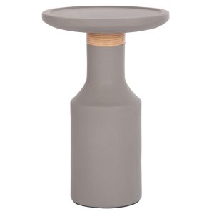 ΒΟΗΘΗΤΙΚΟ ΤΡΑΠΕΖΙ TRED(T) FIBER CEMENT ΓΚΡΙ-ΦΥΣΙΚΟ RATTAN--Φ40x61Υεκ.