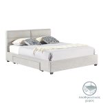 Κρεβάτι διπλό Anay με συρτάρι ύφασμα μπεζ 160x200εκ