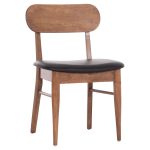 KΑΡΕΚΛΑ ΤΡΑΠΕΖΑΡΙΑΣ SEKOR ΚΑΡΥΔΙ RUBBERWOOD-ΜΑΥΡΟ PU 51x48x79Υεκ -Τιμή Σετ 2 τεμ.