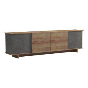 Έπιπλο τηλεόρασης Zafore σε oak-καφέ antique απόχρωση 180x33x50εκ
