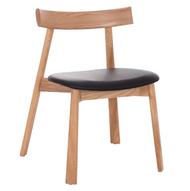 KΑΡΕΚΛΑ ΤΡΑΠΕΖΑΡΙΑΣ SEKAN RUBBERWOOD-ΜΑΥΡΟ PU 60x54x72Υεκ -Τιμή Σετ 2 τεμ.