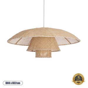 ZORA Boho Κρεμαστό Φωτιστικό Οροφής με Ντουί 1 x E27 AC 220-240V IP20 - Μπεζ - Μ80 x Π80 x Υ32cm