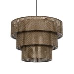 LEVEL Μοντέρνο Κρεμαστό Φωτιστικό Οροφής με Ντουί 1 x E27 AC 220-240V IP20 - Καφέ - Μ39 x Π39 x Υ30cm