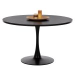 ΤΡΑΠΕΖΙ ΤΡΑΠΕΖΑΡΙΑΣ ROLLO ΣΤΡΟΓΓΥΛΟ BLACK MARBLE Φ120x74Yεκ.