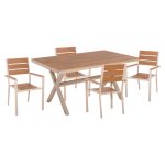 ΣΕΤ ΤΡΑΠΕΖΑΡΙΑΣ SAGA ΤΡΑΠΕΖΙ & 4 ΠΟΛΥΘΡΟΝΕΣ-ΑΛΟΥΜΙΝΙΟ & POLYWOOD-ΣΑΜΠΑΝΙ