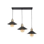 LUCANA Vintage Κρεμαστό Φωτιστικό Οροφής με Ντουί 3 x E27 AC 220-240V IP20 - Μαύρο & Χρυσό - Μ50 x Π25 x Υ75cm