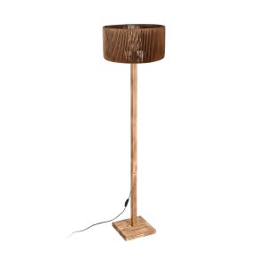 HOLZ Μοντέρνο Επιδαπέδιο Φωτιστικό Μονόφωτο 1 x E27 IP20 Μπέζ Ξύλο - Μ30 x Π30 x Y140cm