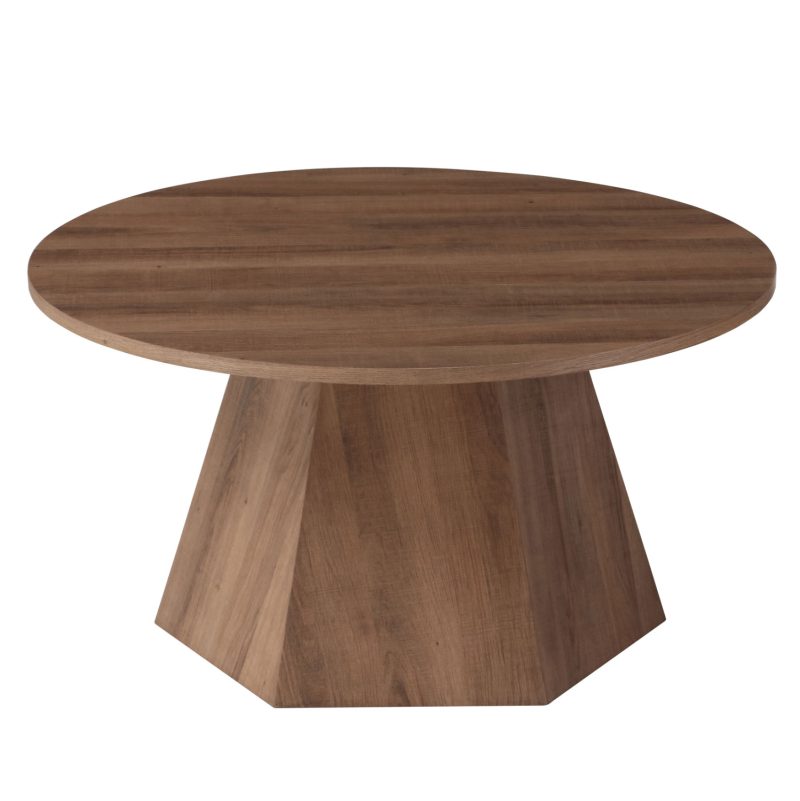 ΤΡΑΠΕΖΙ ΣΑΛΟΝΙΟΥ CARPEN MDF ΜΕ ΕΠΕΝΔΥΣΗ PAPERWOOD Φ80x45Υεκ.