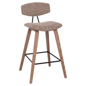 ΣΚΑΜΠΟ ΜΠΑΡ ΜΕΣ.ΥΨΟΥΣ INOVER PLYWOOD ΣΕ WHITEWASH-ΚΑΦΕ ΥΦΑΣΜΑ 50x48x90Υεκ. -Τιμή Σετ 2 τεμ.