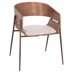 ΠΟΛΥΘΡΟΝΑ KRILL PLYWOOD ΣΕ WHITEWASH--ΜΕΤΑΛΛΟ ΣΕ ΧΑΛΚΙΝΟ 55,5x55x72Υεκ. -Τιμή Σετ 2 τεμ.