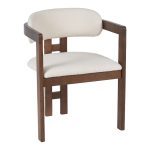 Πολυθρόνα Winsor rubberwood μπεζ καρυδί 58,5x51x76εκ-Τιμή Σετ 2 τεμ.