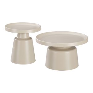 Τραπέζια σαλονιού σετ 2τεμ μέταλλο cappuccino 70x70x38 &