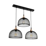 GLIND Vintage Κρεμαστό Φωτιστικό Οροφής με Ντουί 3 x E27 AC 220-240V IP20 - Μαύρο - Μ55 x Π25 x Υ70cm