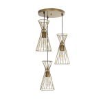 FLIXIO Vintage Κρεμαστό Φωτιστικό Οροφής Χρυσό Μ40xΠ40xΥ70cm