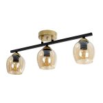 RADIUS Vintage Φωτιστικό Οροφής με Ντουί 3 x E27 AC 220-240V IP20 - Χρυσό, Μαύρο & Μελί- Μ60 x Π13 x Υ16cm