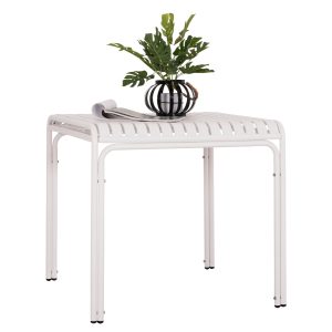 ΤΡΑΠΕΖΙ ΤΕΤΡΑΓΩΝΟ ΑΛΟΥΜΙΝΙΟΥ RACHEL ΛΕΥΚΟ 80x80x75Υεκ.