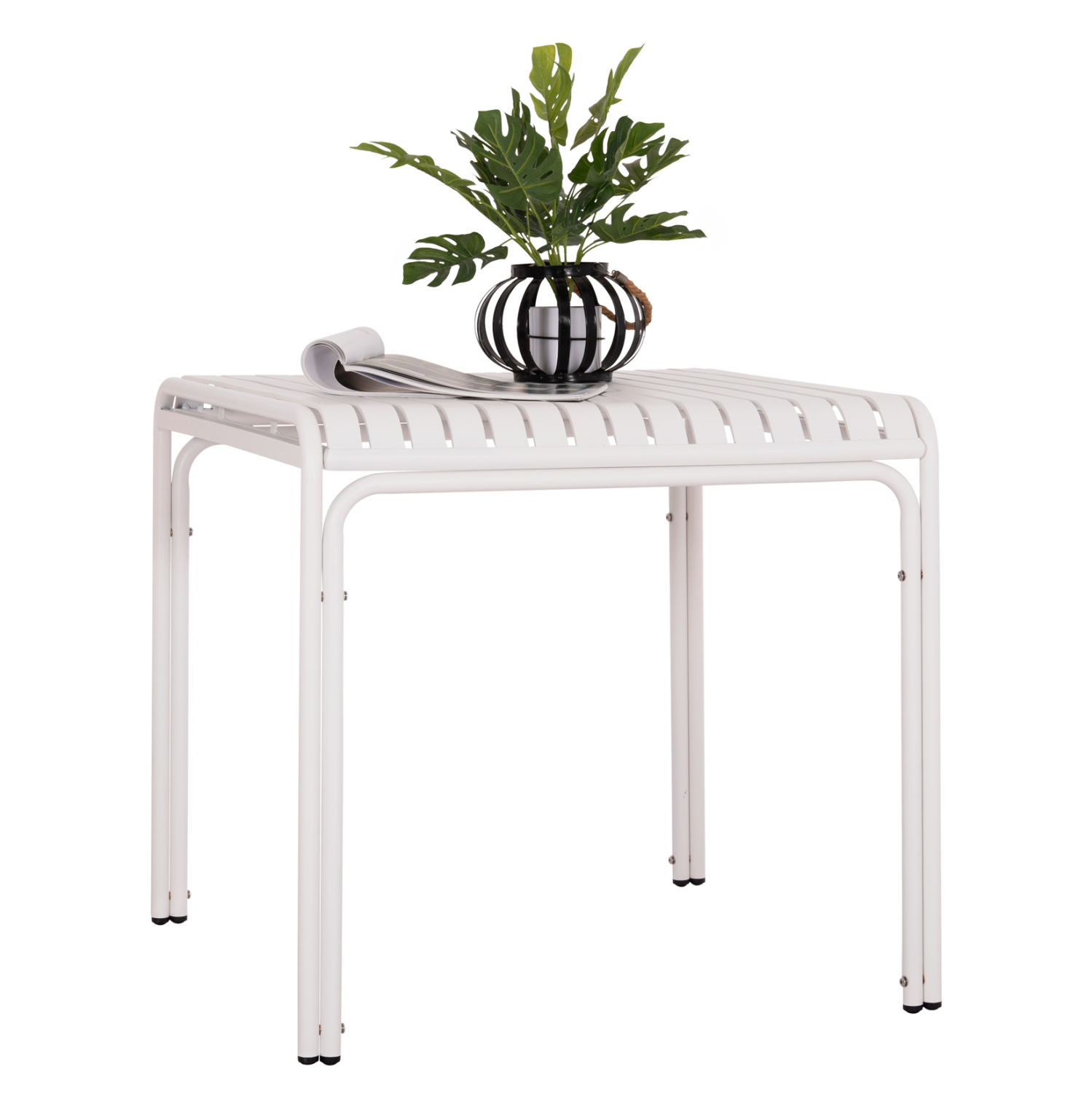 ΤΡΑΠΕΖΙ ΤΕΤΡΑΓΩΝΟ ΑΛΟΥΜΙΝΙΟΥ RACHEL ΛΕΥΚΟ 80x80x75Υεκ.