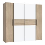 Ντουλάπα ρούχων Closet τετράφυλλη sonoma oak-λευκό μελαμίνης 200x61.5x190.5εκ