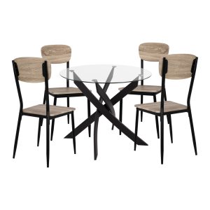 ΣΕΤ 5ΤΜΧ ΤΡΑΠΕΖΙ ΜΑΥΡΟ & ΚΑΡΕΚΛΕΣ SONAMA ΜΕ ΜΑΥΡΙΑ ΠΟΔΙΑ