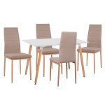 ΣΕΤ ΤΡΑΠΕΖΑΡΙΑΣ 5ΤΜΧ MINIMAL ΛΕΥΚΟ MDF-ΜΠΕΖ ΥΦΑΣΜΑ