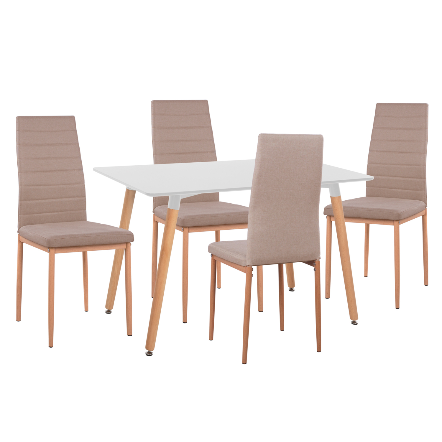 ΣΕΤ ΤΡΑΠΕΖΑΡΙΑΣ 5ΤΜΧ MINIMAL ΛΕΥΚΟ MDF-ΜΠΕΖ ΥΦΑΣΜΑ