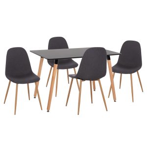 ΣΕΤ ΤΡΑΠΕΖΑΡΙΑΣ 5ΤΜΧ MINARDO MDF TOP ΣΕ ΜΑΥΡΟ ΣΚΟΥΡΟ ΓΚΡΙ