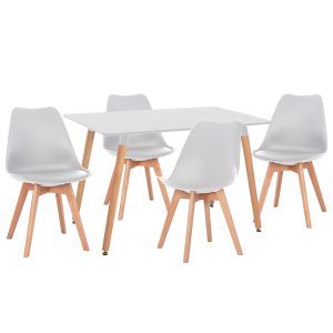 ΣΕΤ ΤΡΑΠΕΖΑΡΙΑΣ 5ΤΜΧ VEGAS MDF TOP ΣΕ ΛΕΥΚΟ--ΠΟΔΙΑ ΟΞΙΑΣ