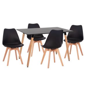 ΣΕΤ ΤΡΑΠΕΖΑΡΙΑΣ 5ΤΜΧ VEGAS MDF TOP ΣΕ ΣΚΟΥΡΟ ΓΚΡΙ--ΠΟΔΙΑ ΟΞΙΑΣ