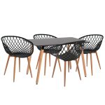 ΣΕΤ ΤΡΑΠΕΖΑΡΙΑΣ 5ΤΜΧ ARIADNE MDF TOP & ΠΟΛΥΠΡΟΠΥΛΕΝΙΟ ΣΕ ΜΑΥΡΟ