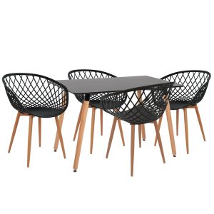 ΣΕΤ ΤΡΑΠΕΖΑΡΙΑΣ 5ΤΜΧ ARIADNE MDF TOP & ΠΟΛΥΠΡΟΠΥΛΕΝΙΟ ΣΕ ΜΑΥΡΟ