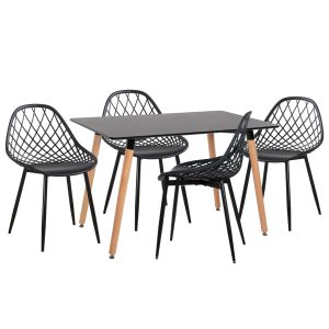 ΣΕΤ ΤΡΑΠΕΖΑΡΙΑΣ 5ΤΜΧ LIO MDF TOP & ΠΟΛΥΠΡΟΠΥΛΕΝΙΟ ΣΕ ΜΑΥΡΟ