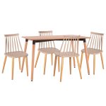 ΣΕΤ ΤΡΑΠΕΖΑΡΙΑΣ 5ΤΜΧ VANESSA MDF TOP ΣΕ ΦΥΣΙΚΟ-ΣΚΕΛΕΤΟΣ ΣΕ ΦΥΣΙΚΟ
