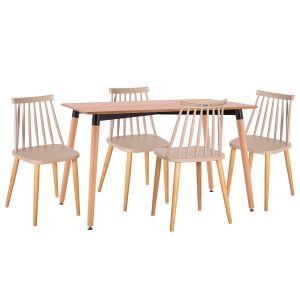 ΣΕΤ ΤΡΑΠΕΖΑΡΙΑΣ 5ΤΜΧ VANESSA MDF TOP ΣΕ ΦΥΣΙΚΟ-ΣΚΕΛΕΤΟΣ ΣΕ ΦΥΣΙΚΟ