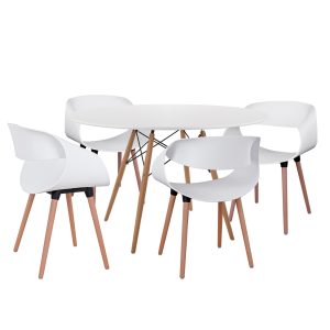 ΣΕΤ ΤΡΑΠΕΖΑΡΙΑΣ 5ΤΜΧ MAGGIE MDF TOP & ΠΟΛΥΠΡΟΠΥΛΕΝΙΟ ΣΕ ΛΕΥΚΟ ΧΡΩΜΑ