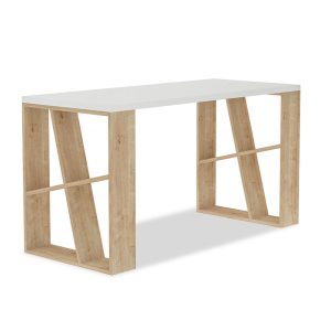 Γραφείο Honey χρώμα λευκό - light oak 140x60x75εκ