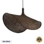 CUBA Boho Κρεμαστό Φωτιστικό Οροφής με Ντουί 1 x E27 AC 220-240V IP20 - Καφέ - Μ80 x Π80 x Υ49cm