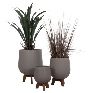 ΣΕΤ 3 ΓΛΑΣΤΡΕΣ ΜΕ TEAK ΒΑΣΕΙΣ TRYLL FIBER CEMENT--ΓΚΡΙ