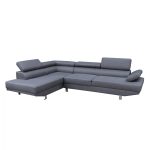 ΚΑΝΑΠΕΣ ΓΩΝΙΑ ΑΡΙΣΤΕΡΗ GORO ΓΚΡΙ ΥΦΑΣΜΑ 270x200x87 εκ.