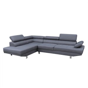 ΚΑΝΑΠΕΣ ΓΩΝΙΑ ΑΡΙΣΤΕΡΗ GORO ΓΚΡΙ ΥΦΑΣΜΑ 270x200x87 εκ.