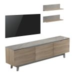 Σύνθετο σαλονιού Kasia μπεζ μαρμάρου-sonoma 180x35x48.5εκ