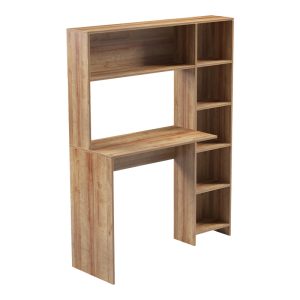 Γραφείο με βιβλιοθήκη Janson oak 113.2x40x141.8εκ