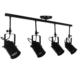 HOLLYWOOD Vintage Φωτιστικό Οροφής με Ντουί 4 x E27 AC 220-240V IP20 - Μαύρο - Μ13 x Π110 x Υ38cm