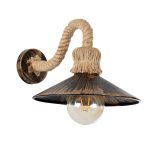 BRASSO Vintage Φωτιστικό Τοίχου Απλίκα με Ντουί Μπεζ & Χάλκι