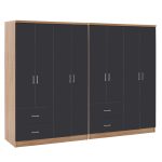 ΝΤΟΥΛΑΠΑ 8ΦΥΛΛΗ BRIANA ΜΕΛΑΜΙΝΗ SONAMA & ΣΚΟΥΡΟ ΓΚΡΙ 241x42,5Χ180,5Υεκ.