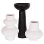 ΣΕΤ 3 ΕΠΙΤΡΑΠΕΖΙΑ ΔΙΑΚΟΣΜΗΤΙΚΑ ΒΑΖΑ LEKKAN ΗΜ.02 ΤΕΡΑΚΟΤΑ ΣΕ ΛΕΥΚΟ & ΜΑΥΡΟ